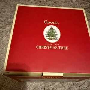 Spode Christmas Tree 19 Ounce Stemless Wine Glasses, Set of 4, 22 Karat Gold Rim